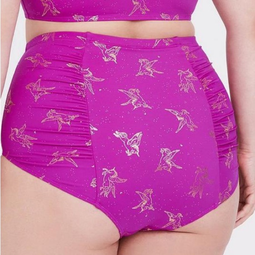 Torrid high waisted unicorn bathing suit bottoms
